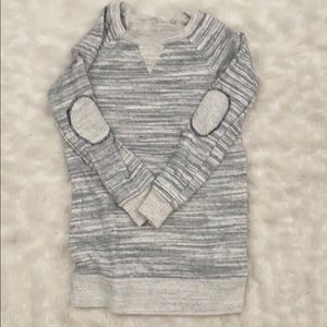 Crew neck tunic sweatshirt with elbow patches